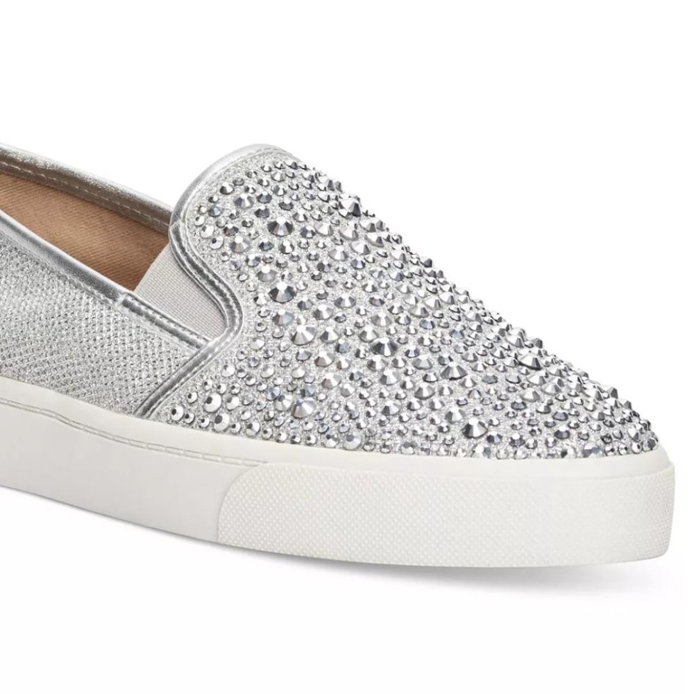 Silver Slip-On Sneakers